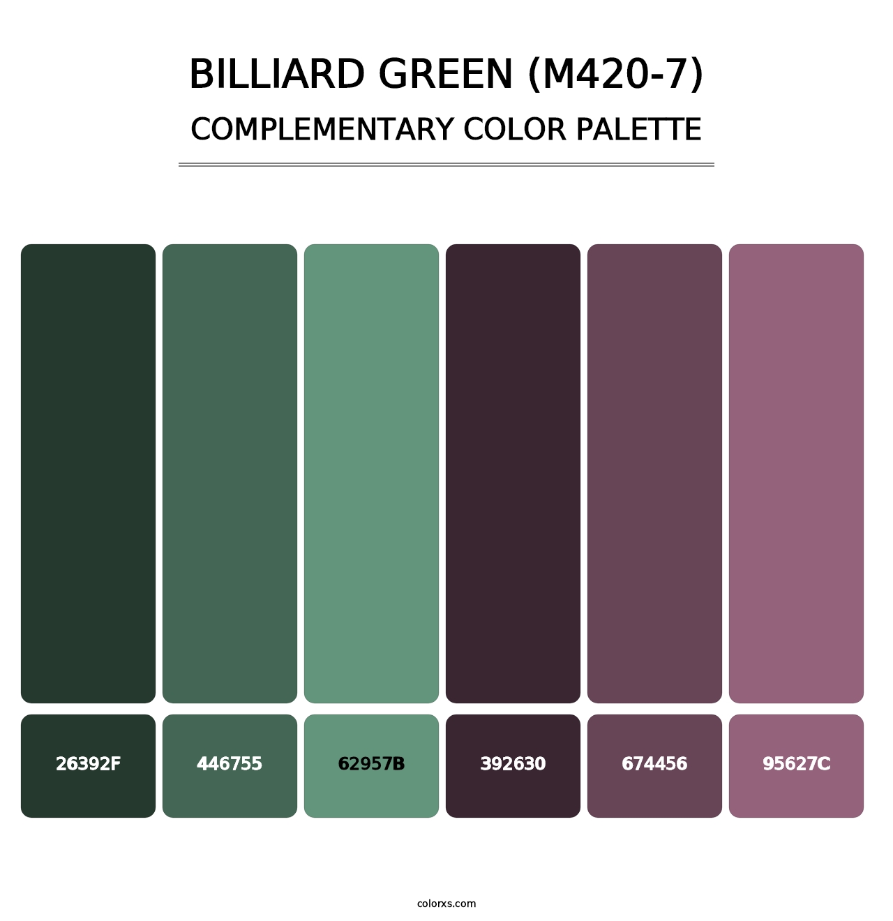Billiard Green (M420-7) - Complementary Color Palette