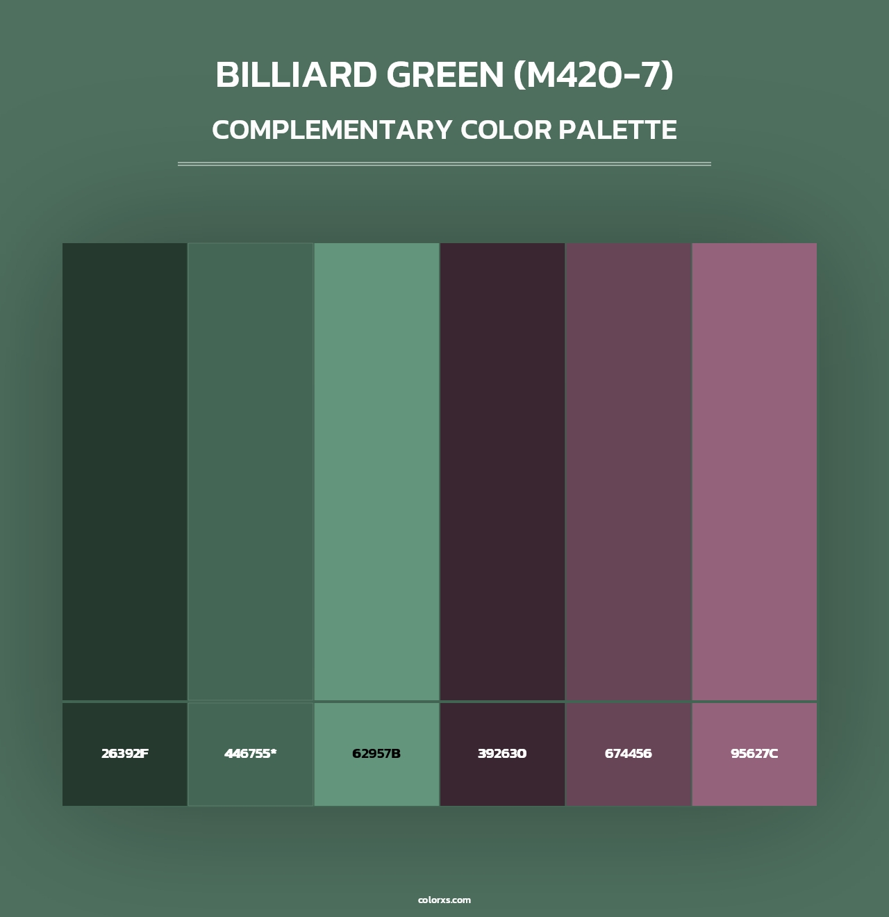 Billiard Green (M420-7) - Complementary Color Palette