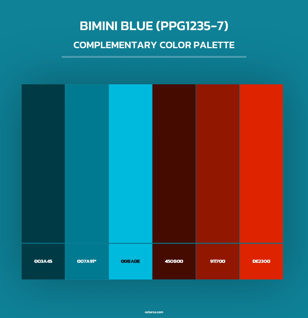 Bimini Blue (PPG1235-7) - Complementary Color Palette