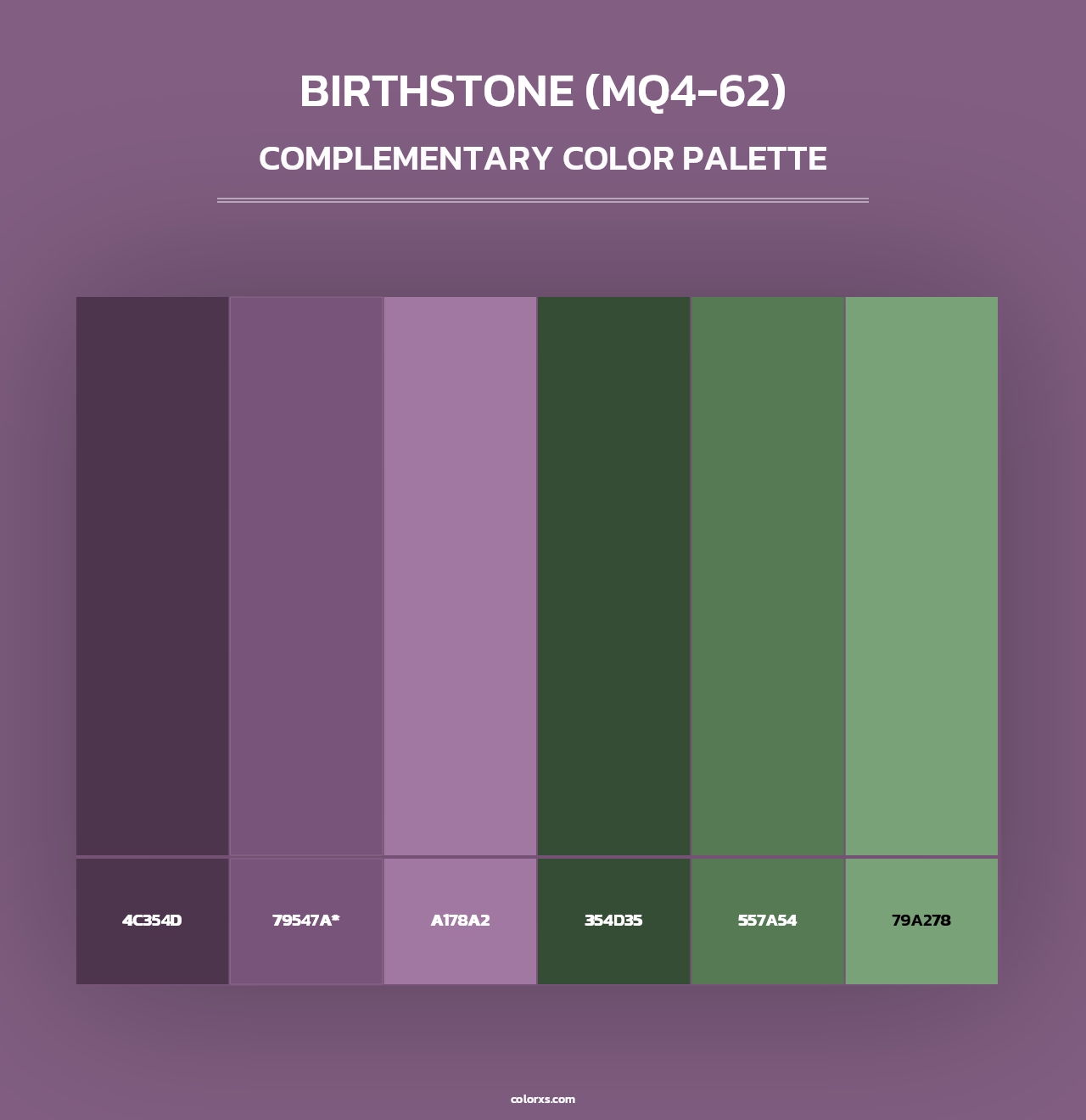 Birthstone (MQ4-62) - Complementary Color Palette