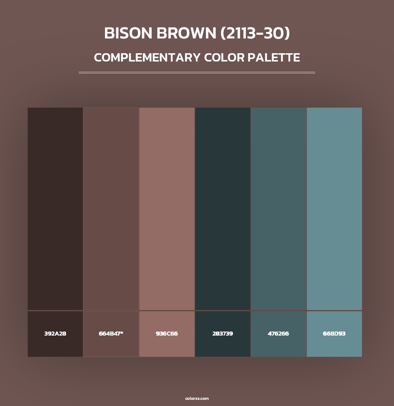 Bison Brown (2113-30) - Complementary Color Palette