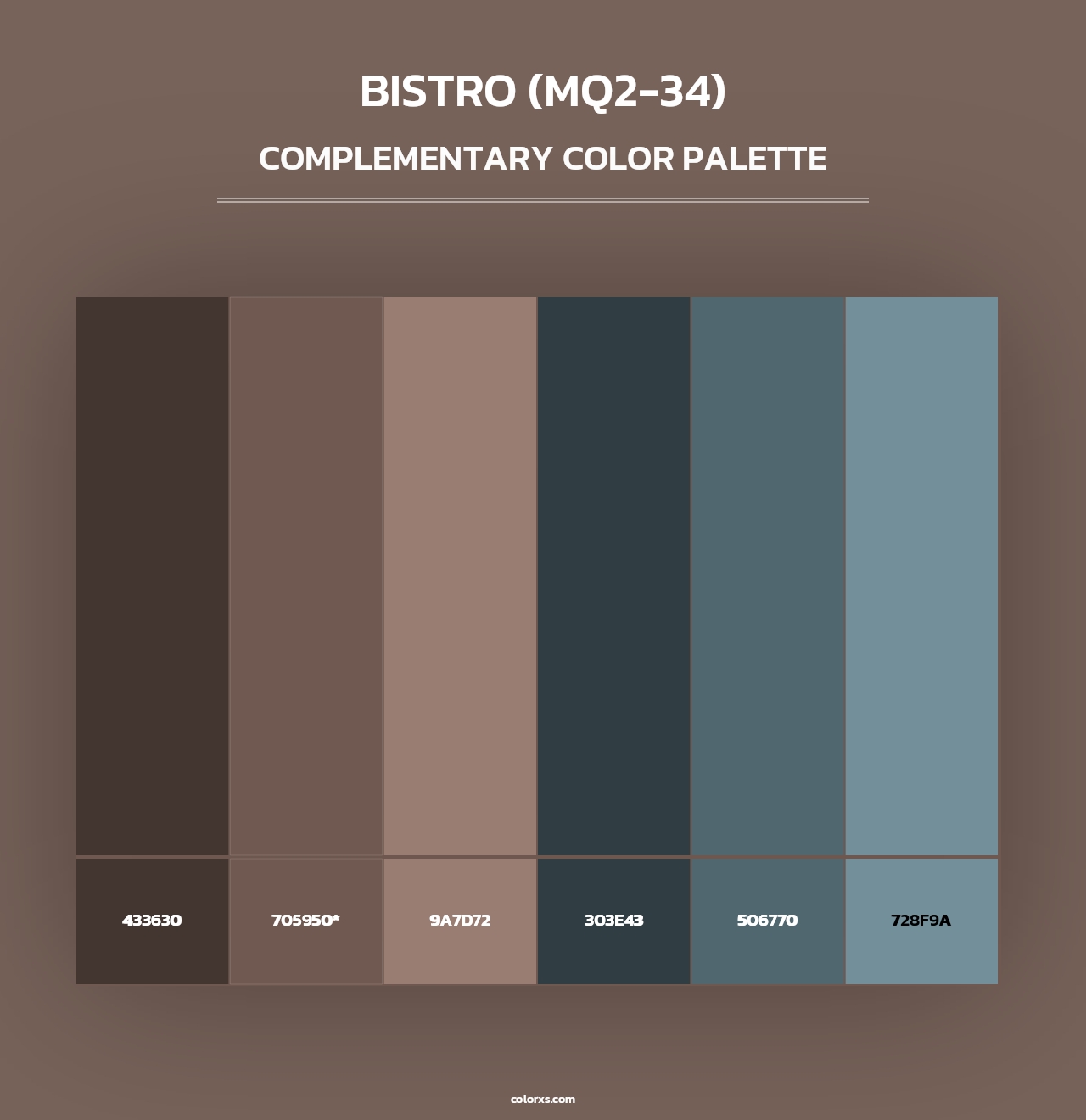 Bistro (MQ2-34) - Complementary Color Palette