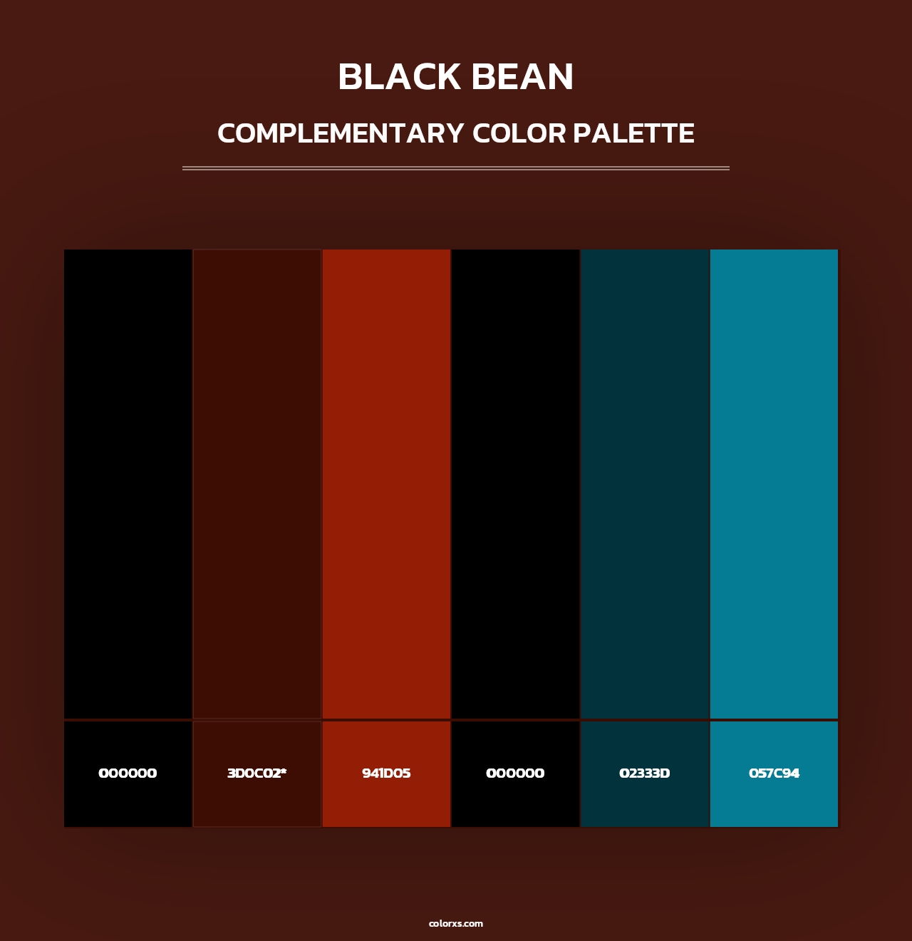 Black Bean - Complementary Color Palette