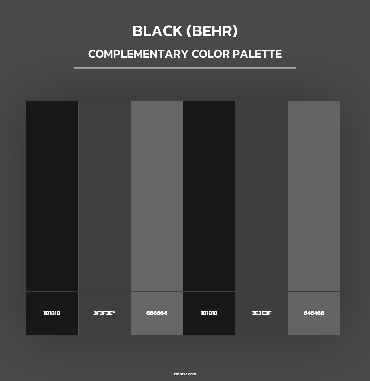 Black (Behr) - Complementary Color Palette