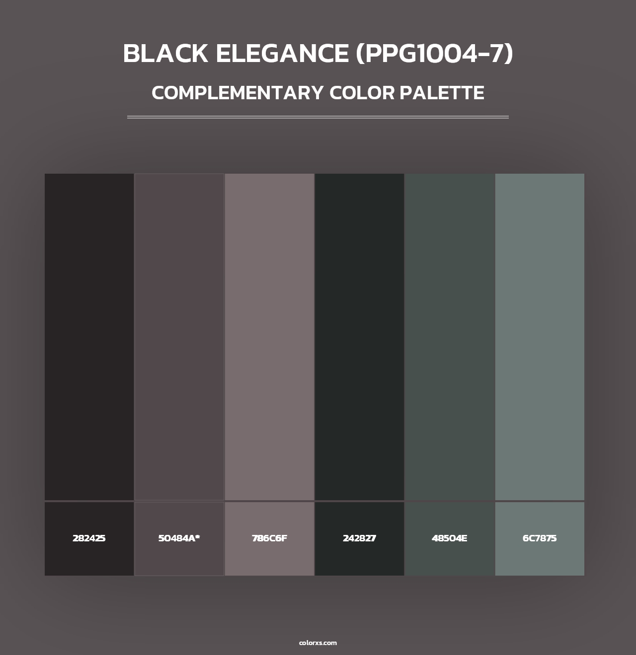 Black Elegance (PPG1004-7) - Complementary Color Palette