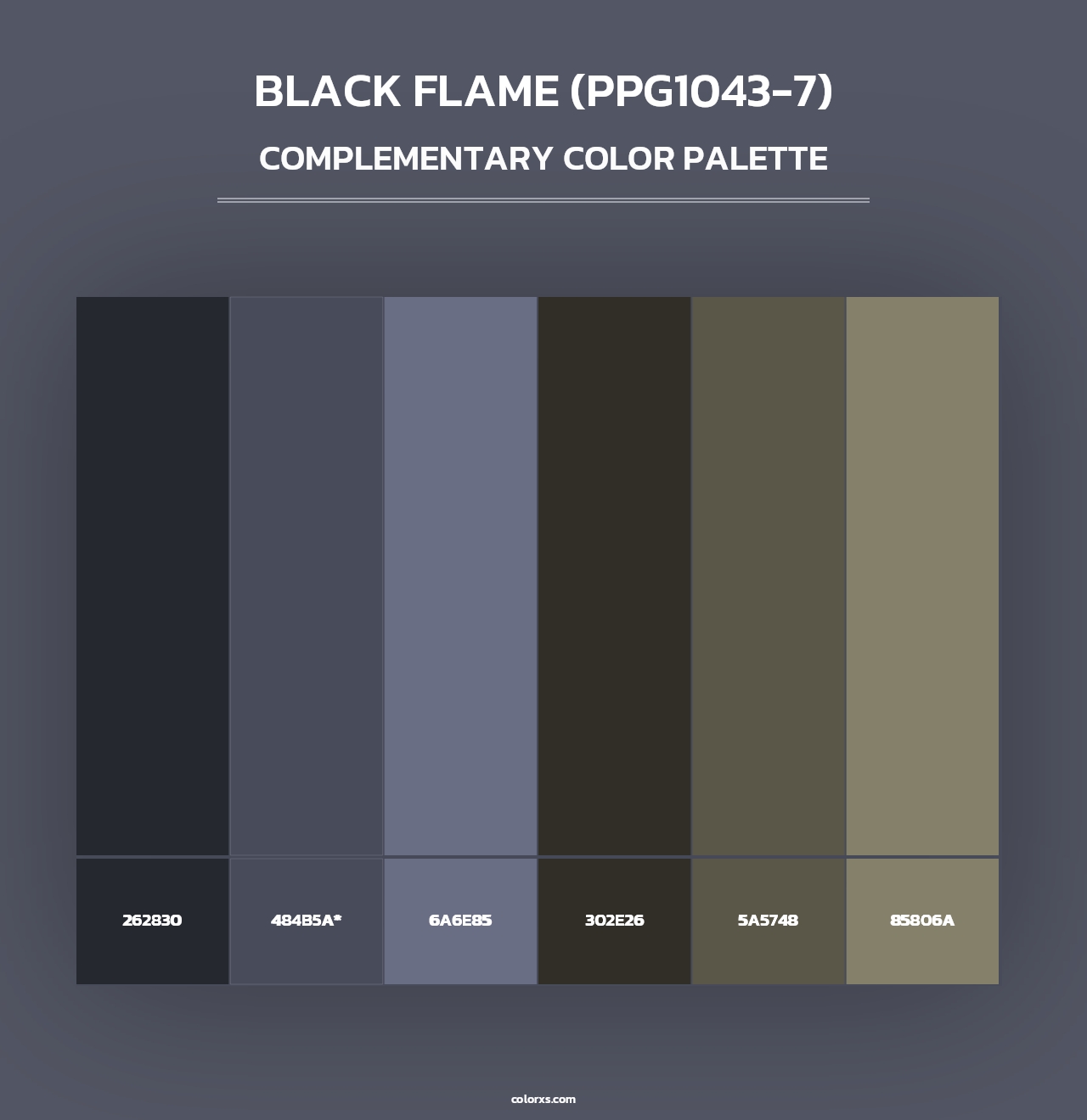 Black Flame (PPG1043-7) - Complementary Color Palette