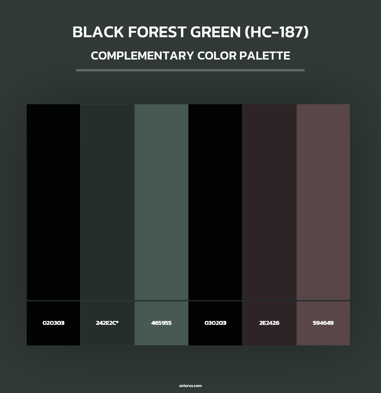 Black Forest Green (HC-187) - Complementary Color Palette