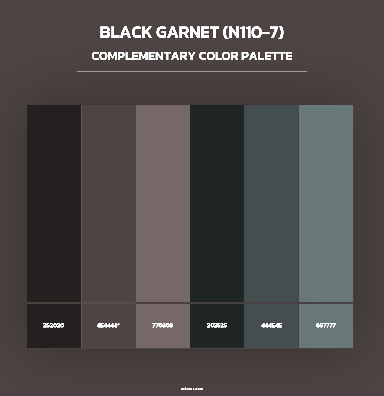 Black Garnet (N110-7) - Complementary Color Palette