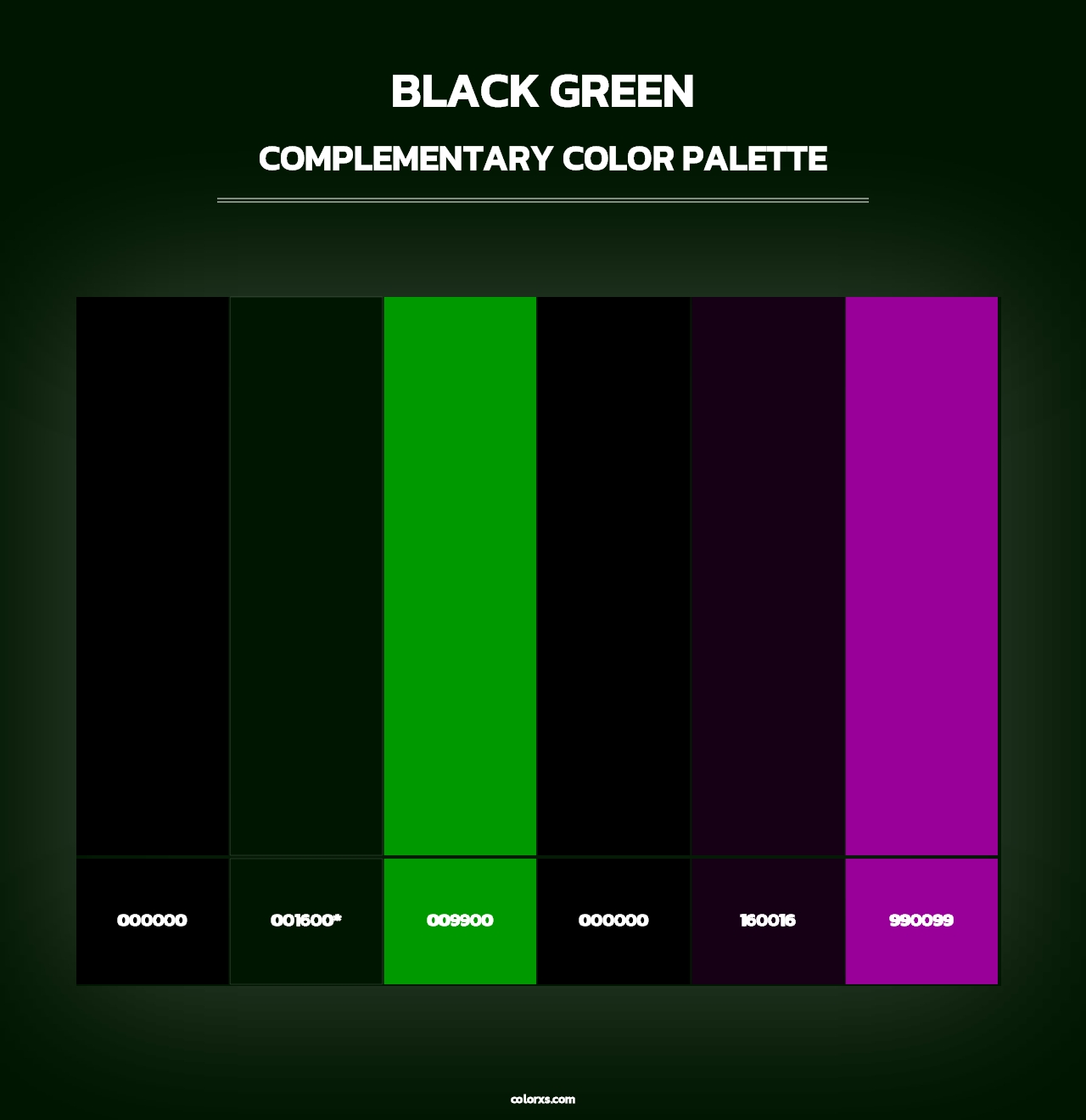 Black Green - Complementary Color Palette