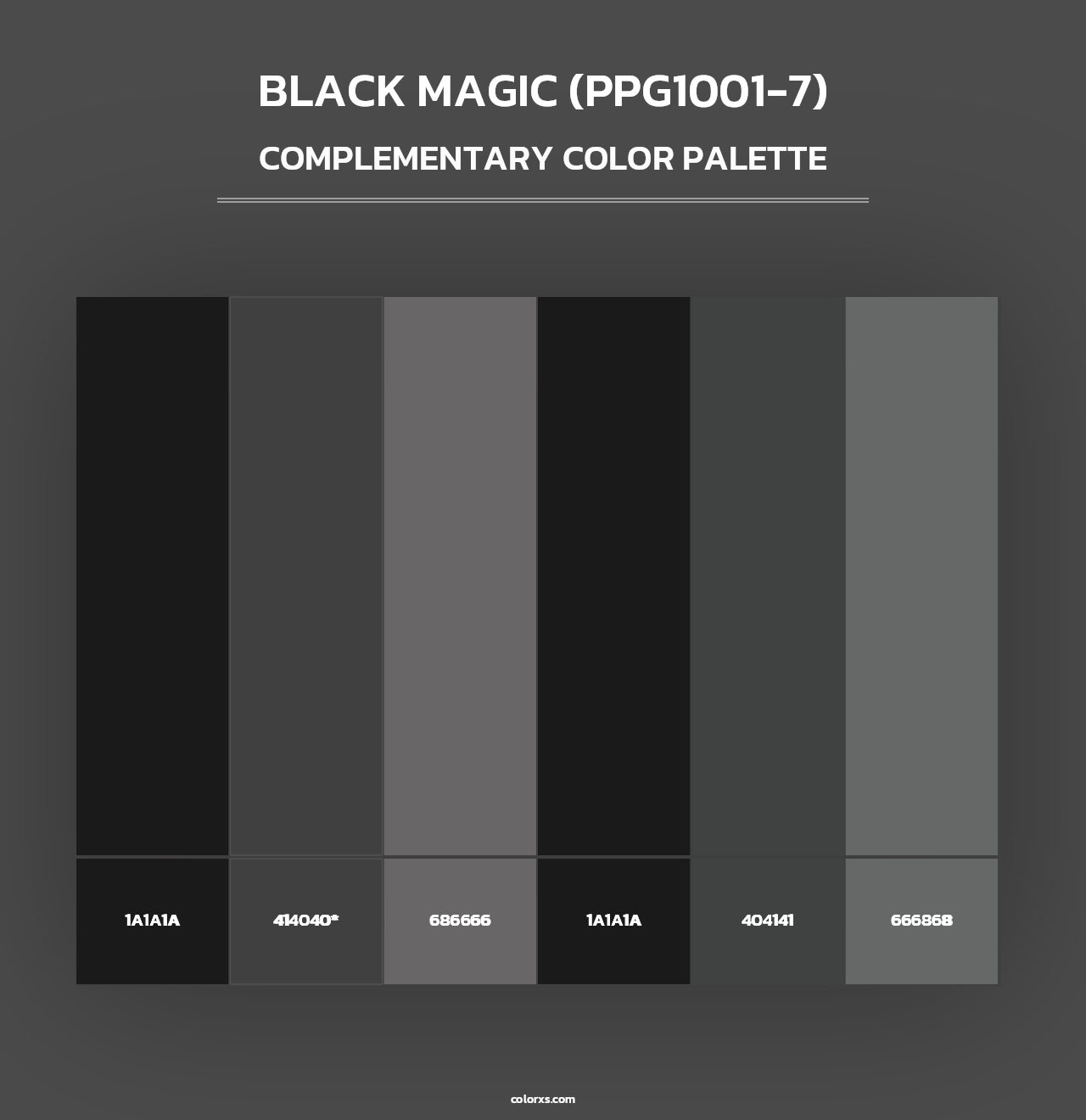 Black Magic (PPG1001-7) - Complementary Color Palette
