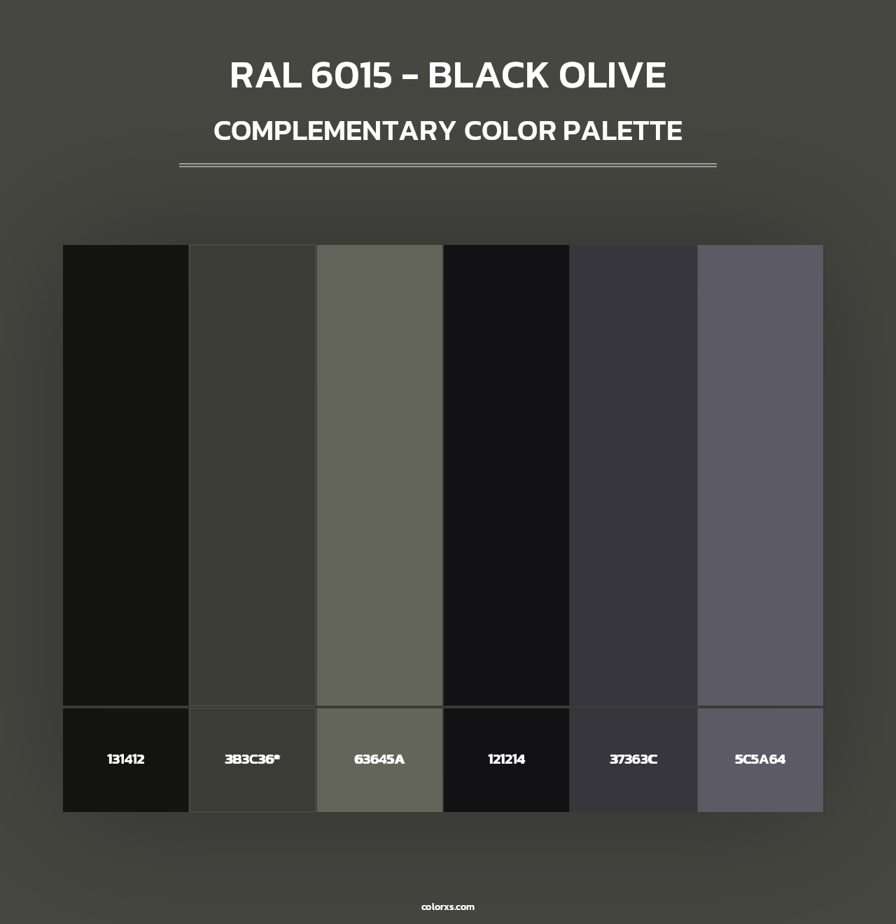 RAL 6015 - Black olive - Complementary Color Palette