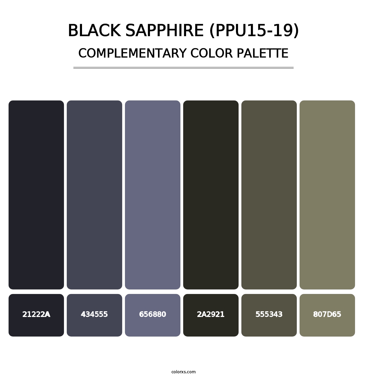 Black Sapphire (PPU15-19) - Complementary Color Palette