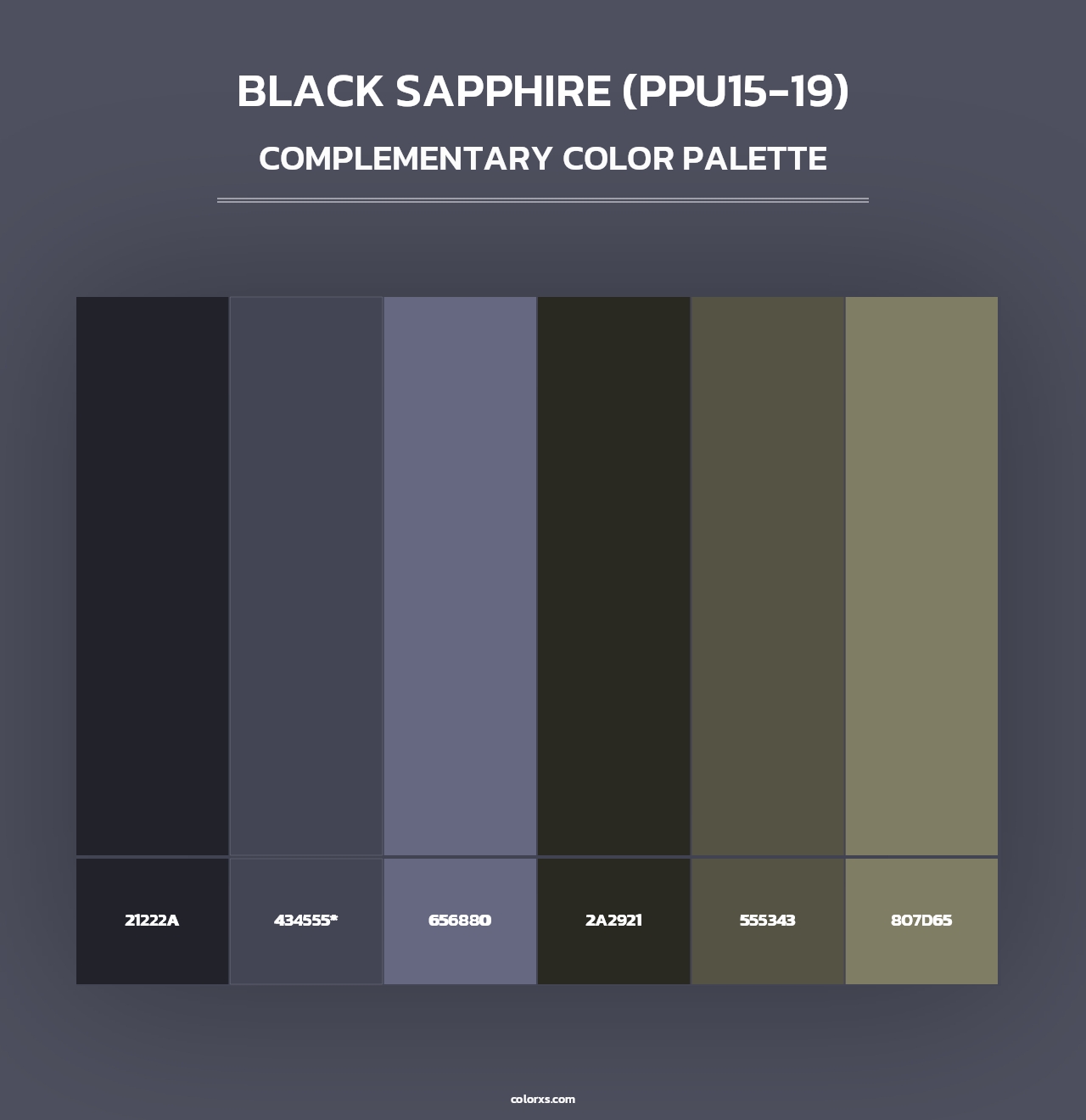 Black Sapphire (PPU15-19) - Complementary Color Palette