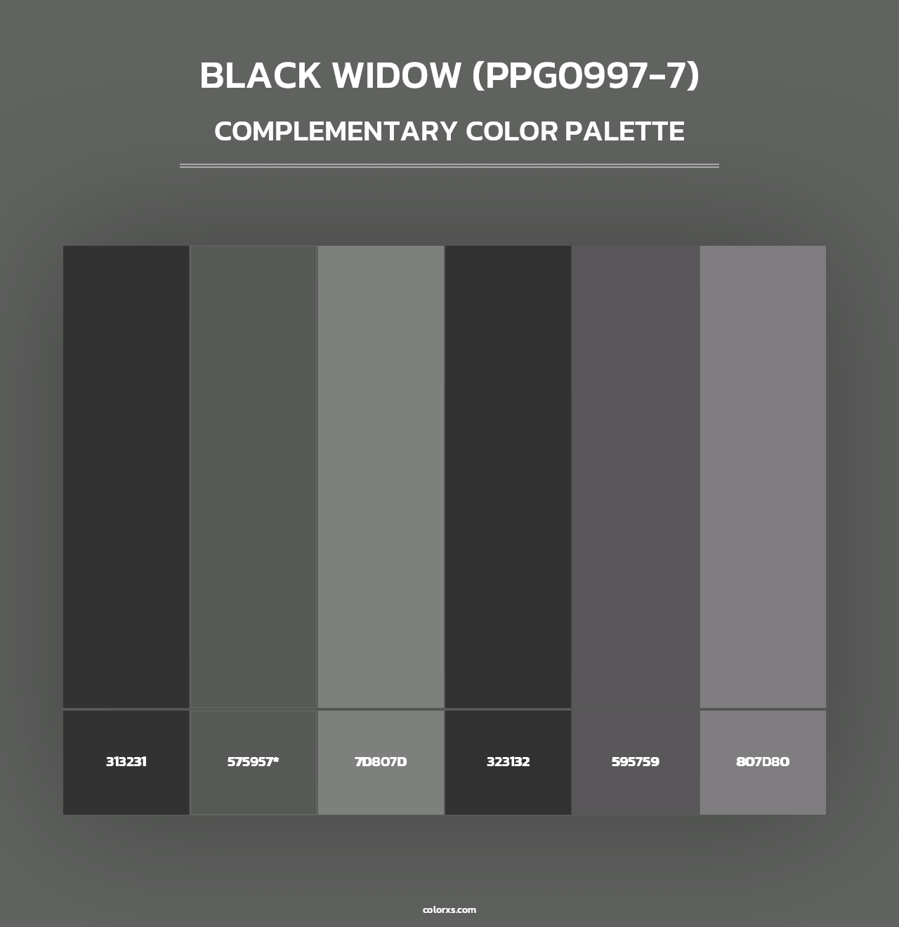 Black Widow (PPG0997-7) - Complementary Color Palette