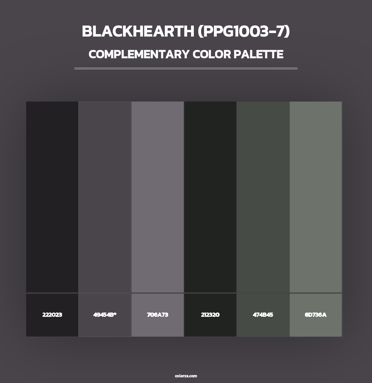 Blackhearth (PPG1003-7) - Complementary Color Palette