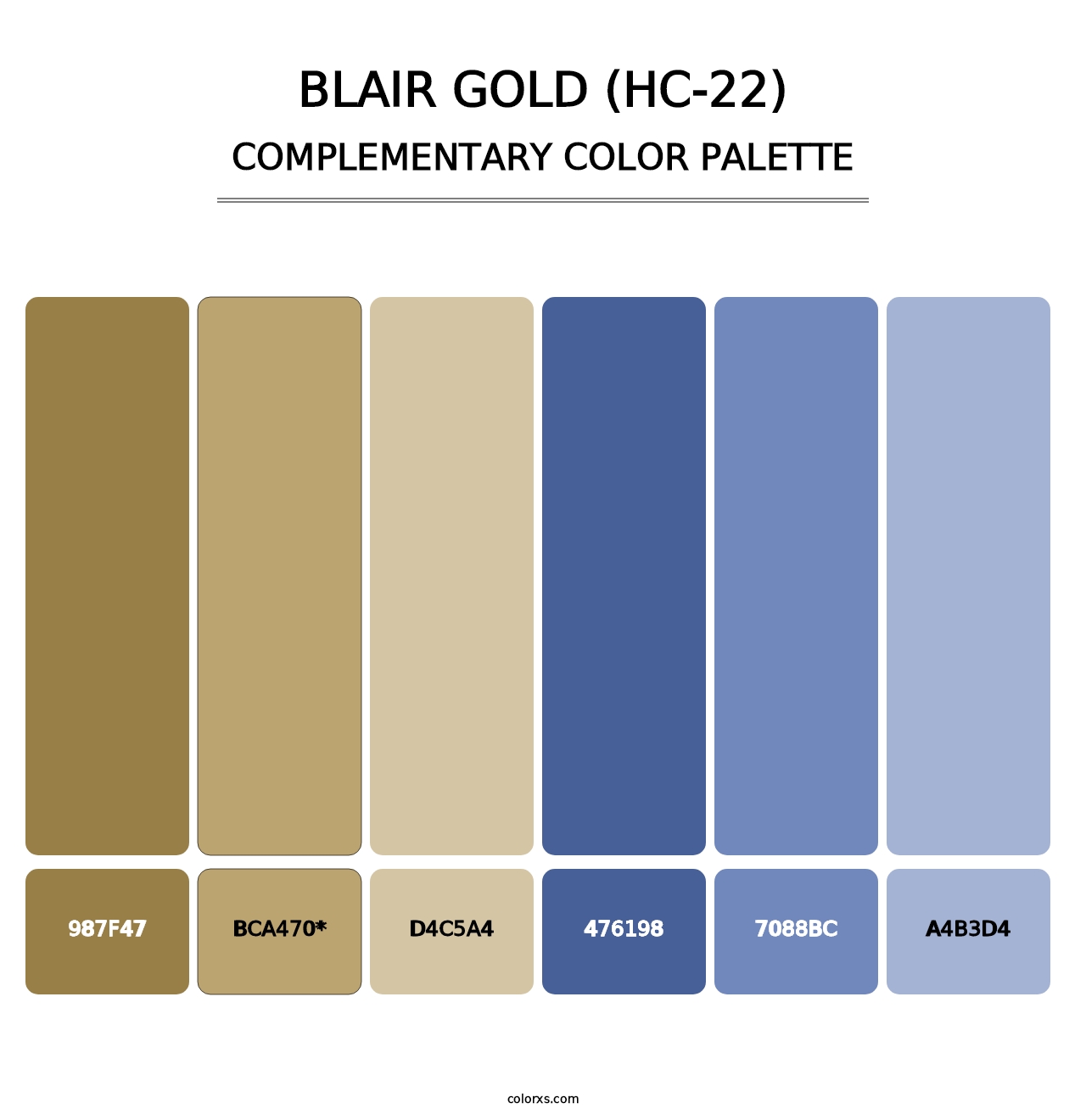 Blair Gold (HC-22) - Complementary Color Palette