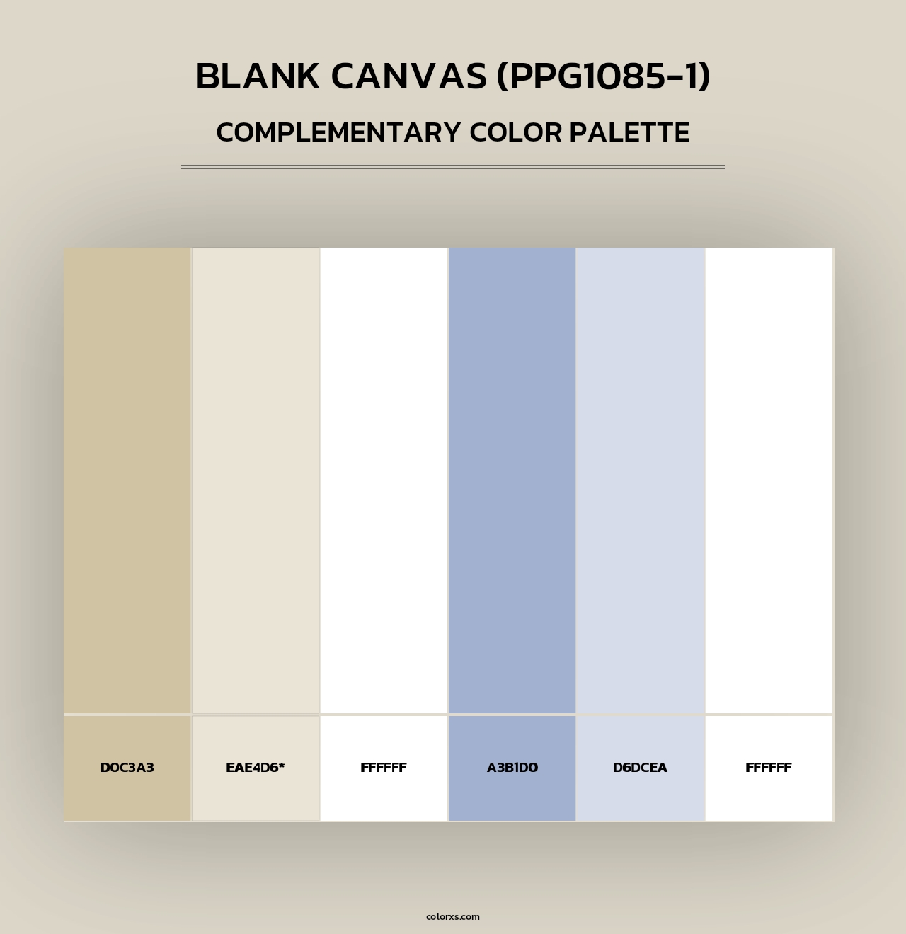 Blank Canvas (PPG1085-1) - Complementary Color Palette