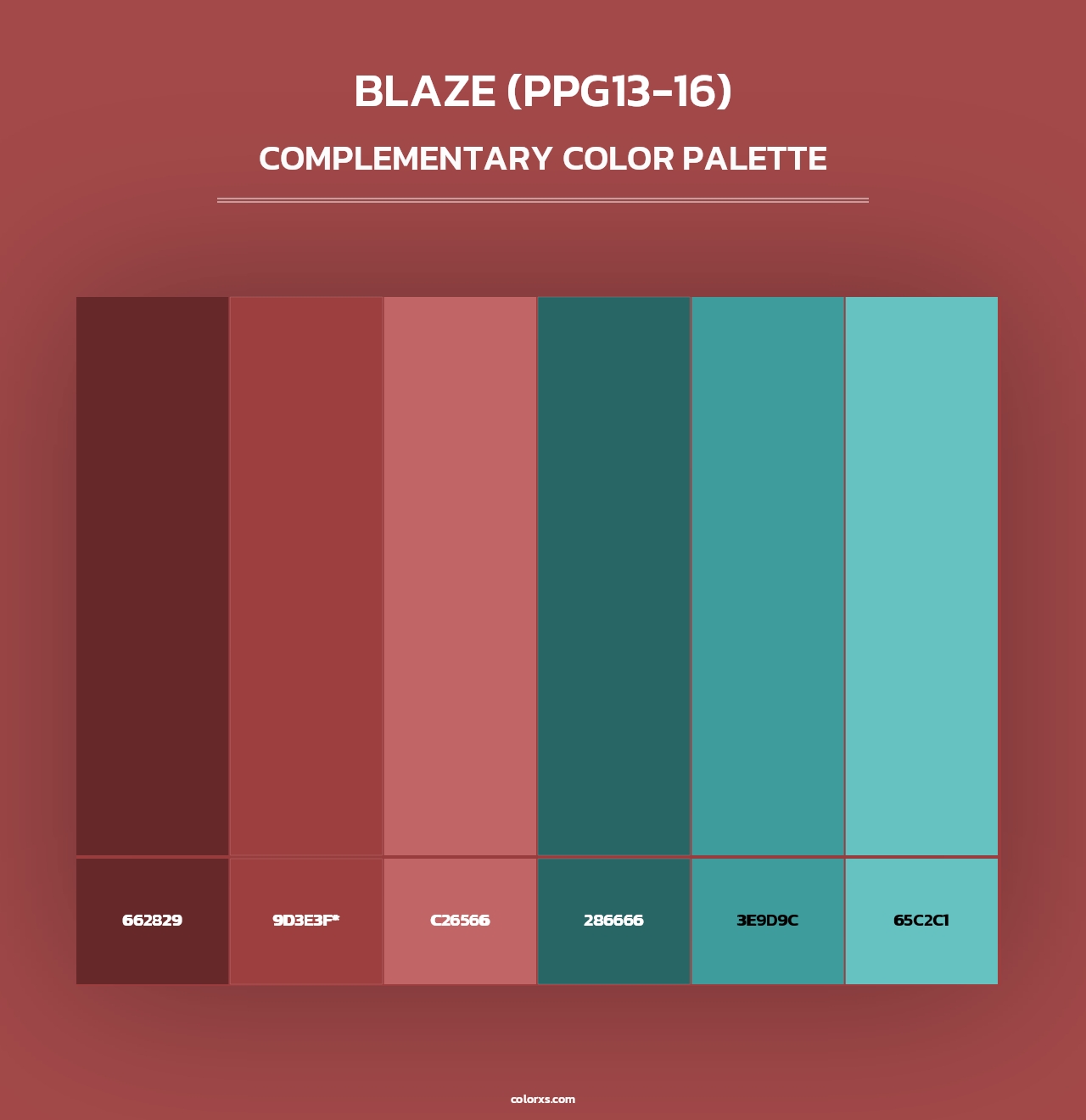 Blaze (PPG13-16) - Complementary Color Palette