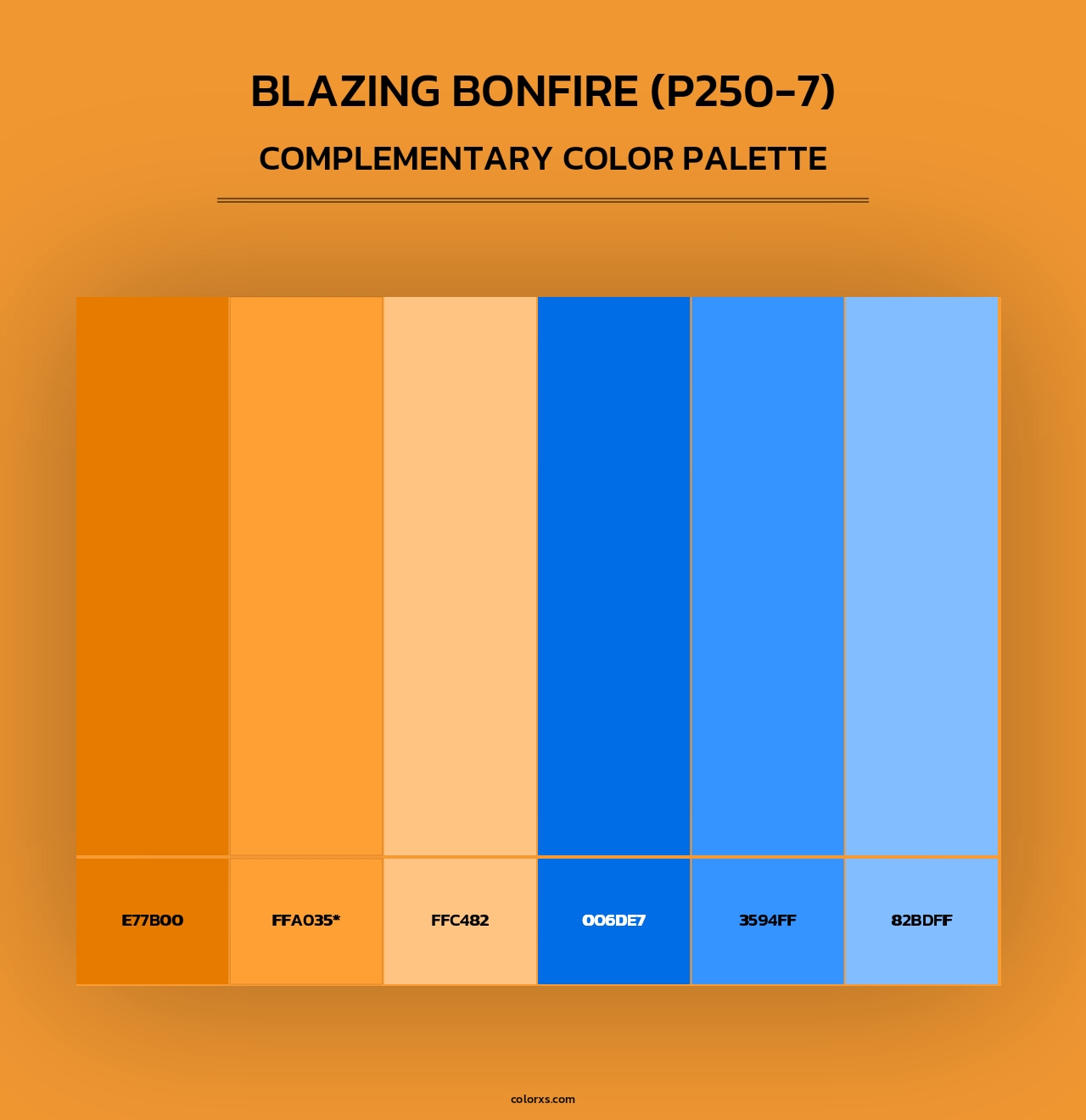 Blazing Bonfire (P250-7) - Complementary Color Palette