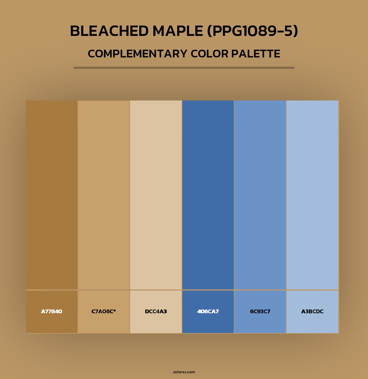 Bleached Maple (PPG1089-5) - Complementary Color Palette