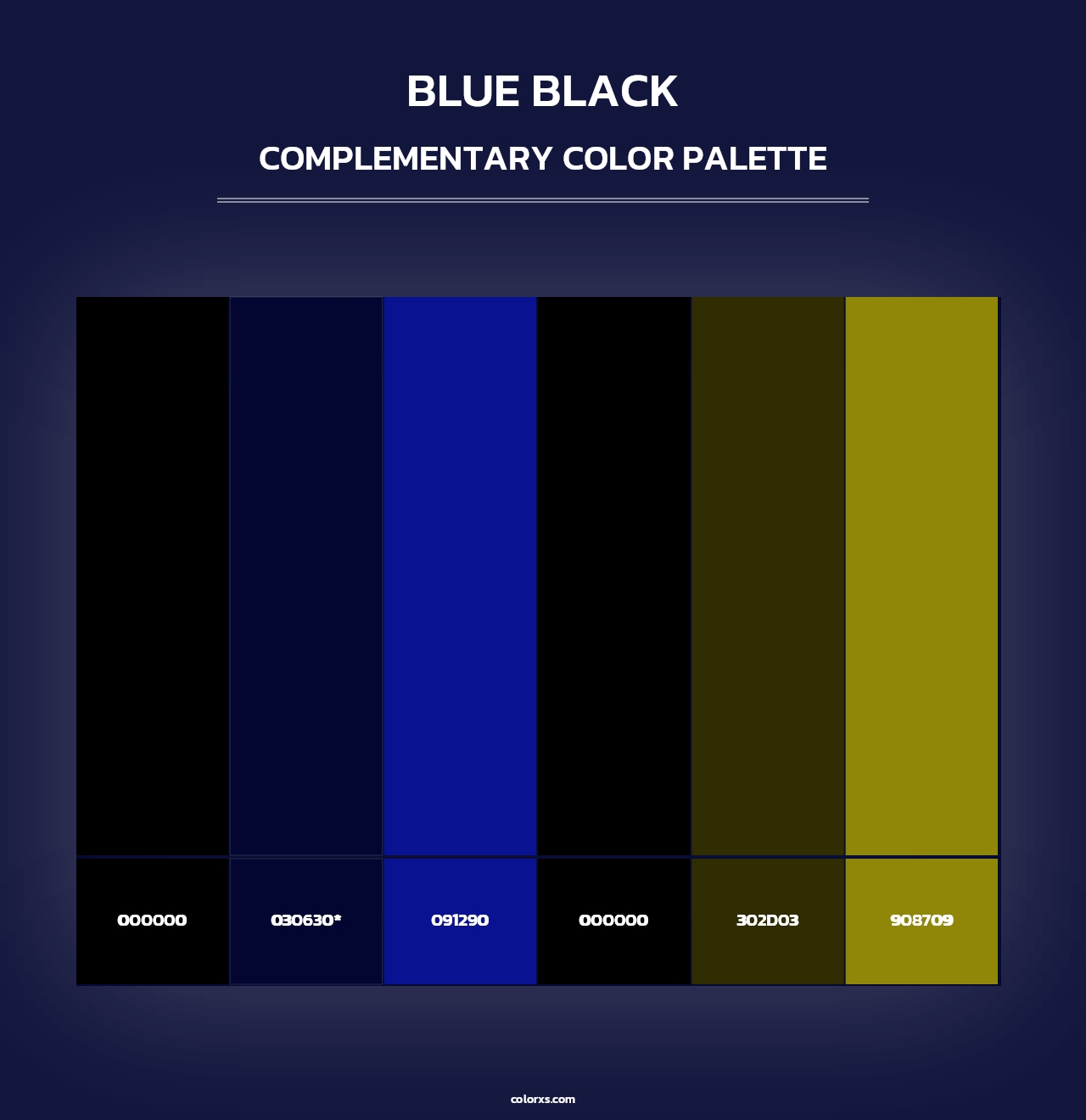 Blue Black - Complementary Color Palette