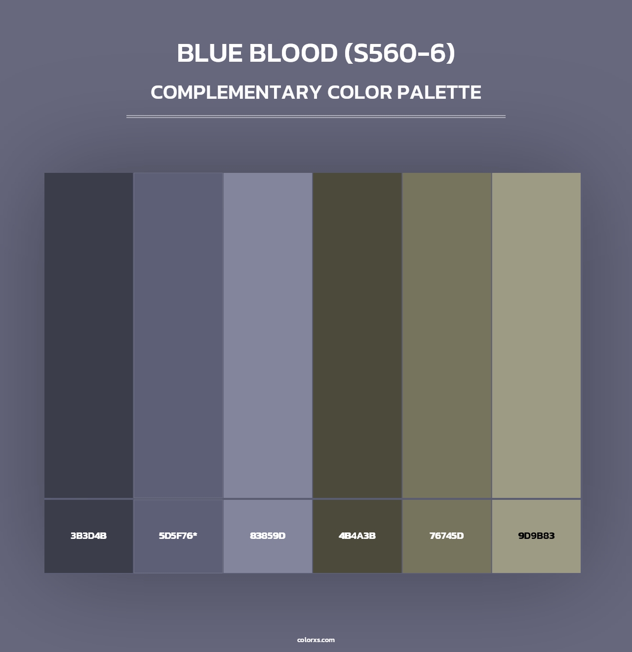 Blue Blood (S560-6) - Complementary Color Palette
