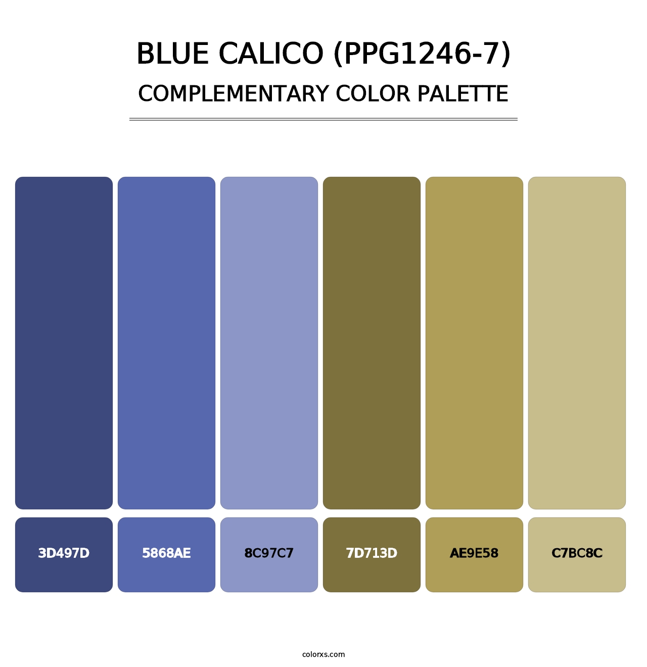 Blue Calico (PPG1246-7) - Complementary Color Palette