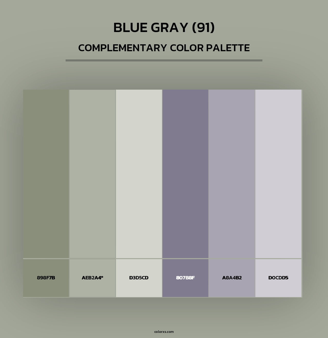 Blue Gray (91) - Complementary Color Palette