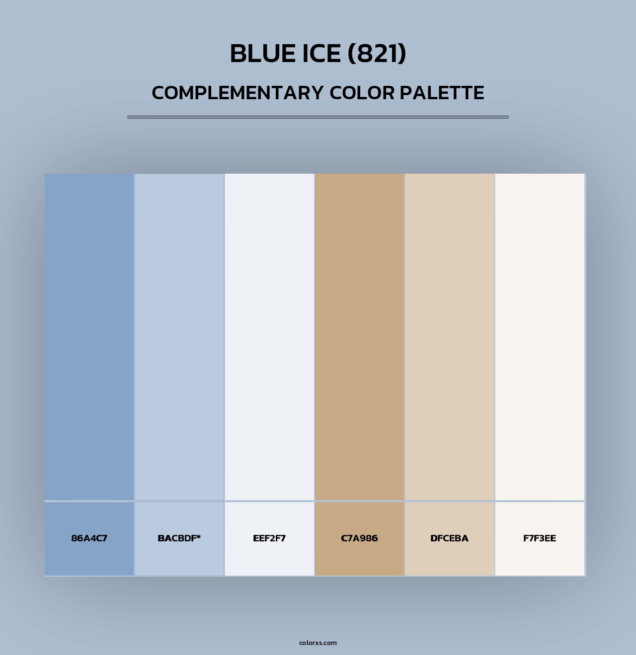 Blue Ice (821) - Complementary Color Palette