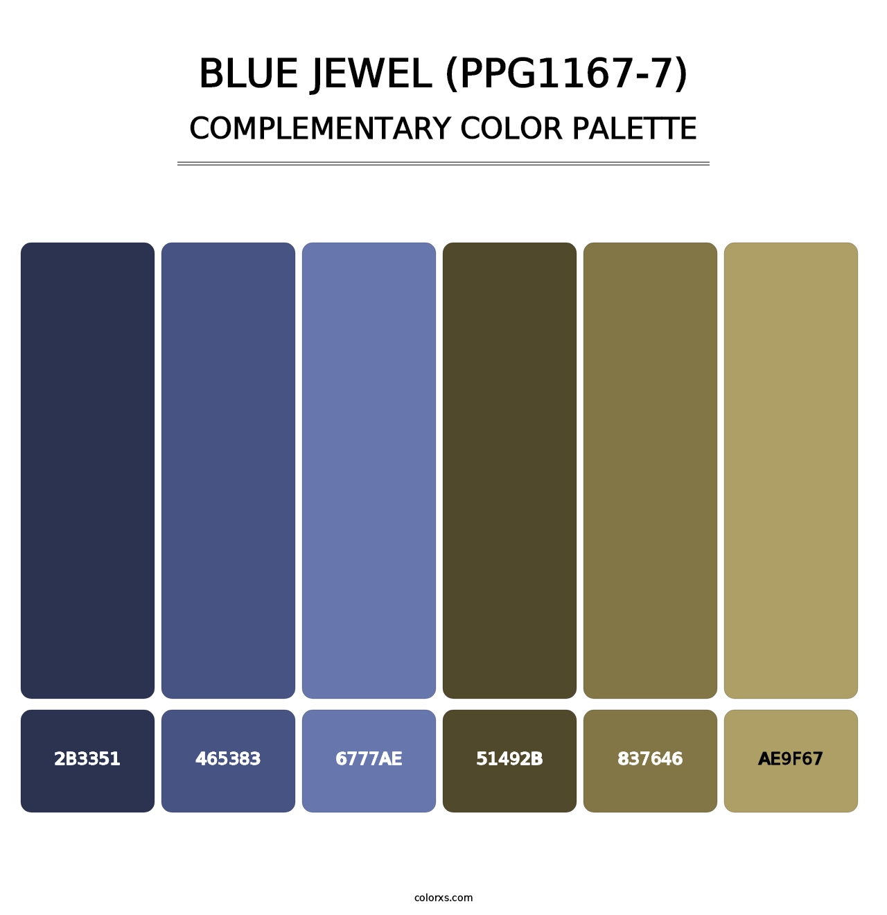 Blue Jewel (PPG1167-7) - Complementary Color Palette