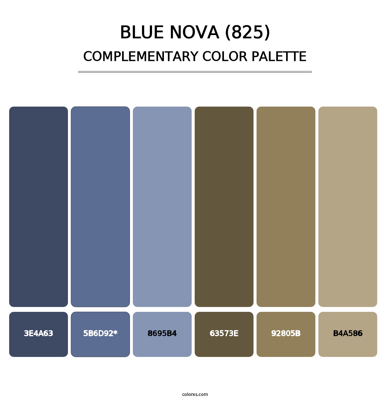 Blue Nova (825) - Complementary Color Palette
