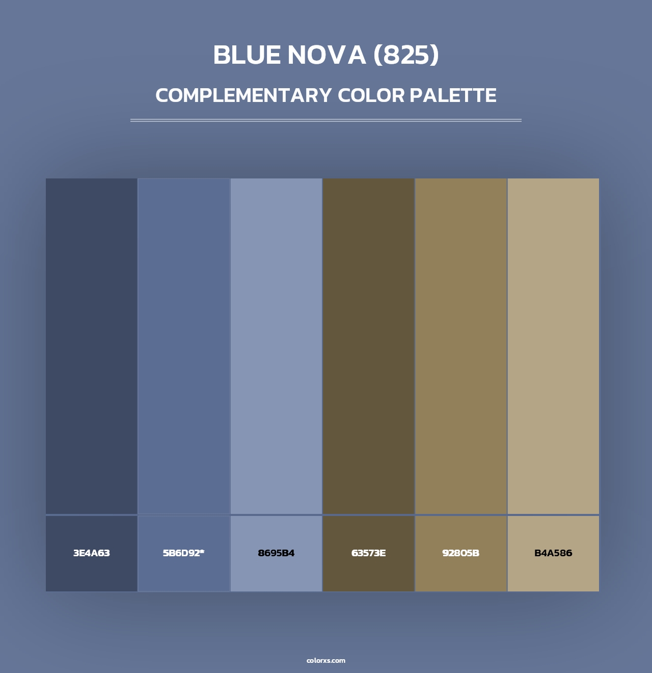 Blue Nova (825) - Complementary Color Palette