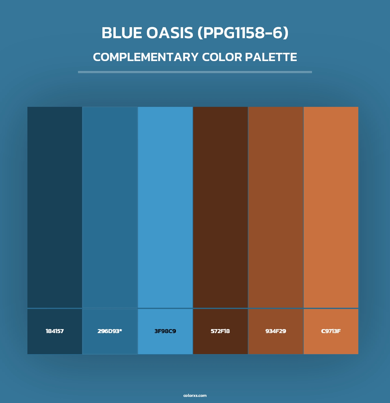 Blue Oasis (PPG1158-6) - Complementary Color Palette