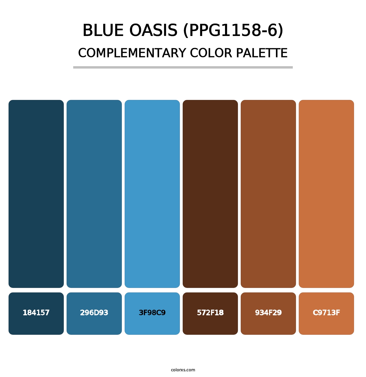 Blue Oasis (PPG1158-6) - Complementary Color Palette