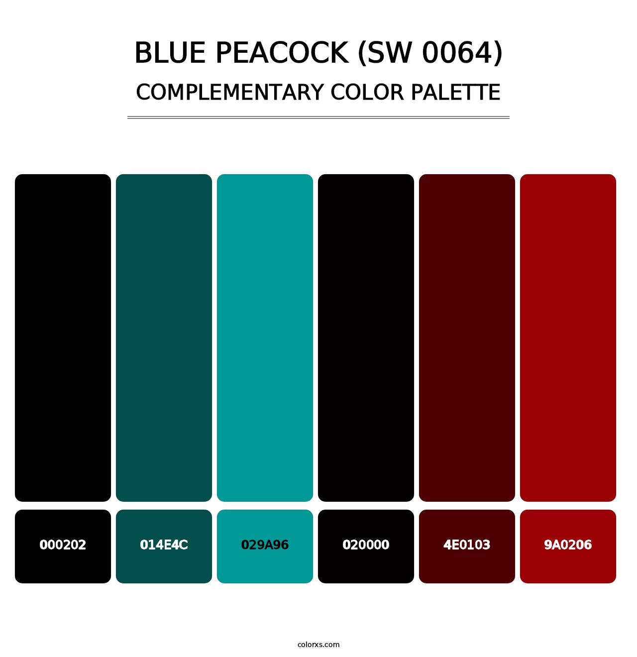 Blue Peacock (SW 0064) - Complementary Color Palette