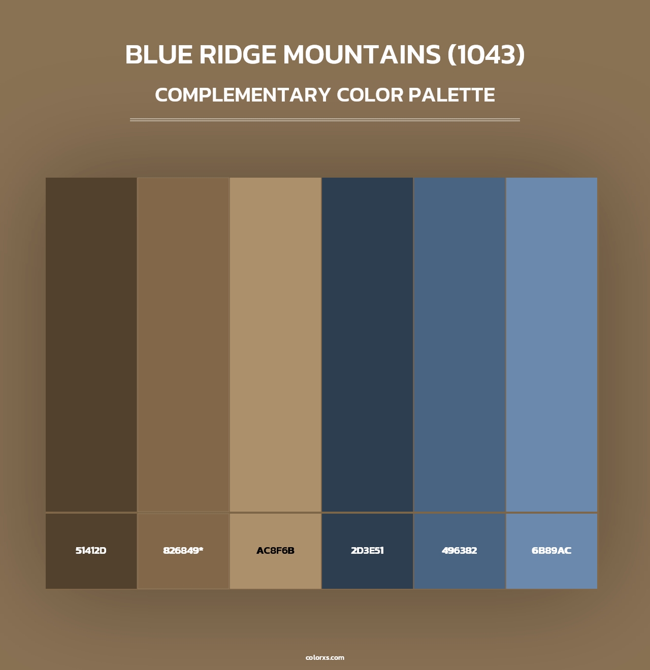 Blue Ridge Mountains (1043) - Complementary Color Palette