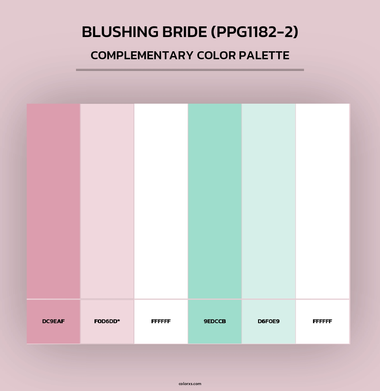 Blushing Bride (PPG1182-2) - Complementary Color Palette