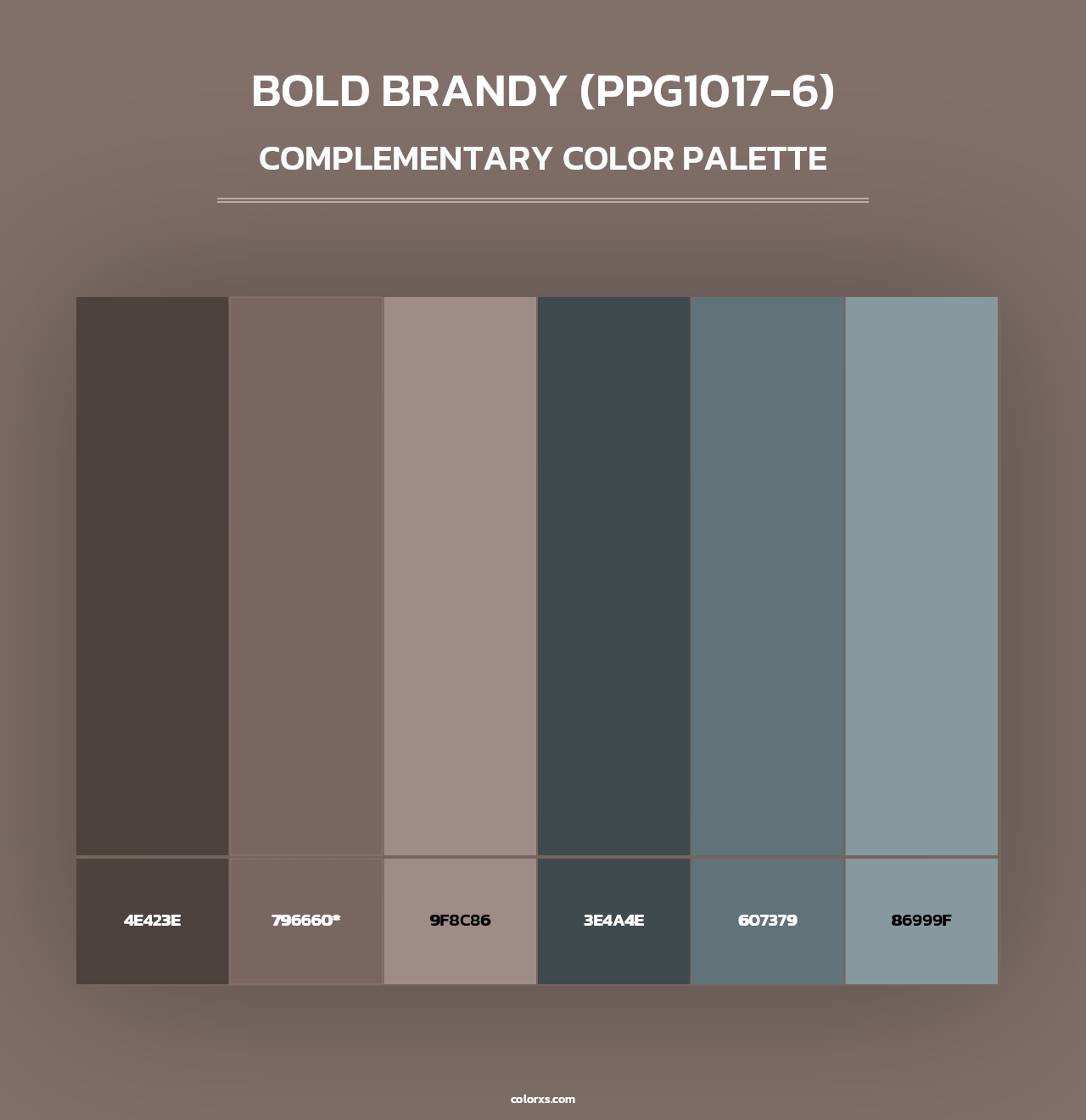 Bold Brandy (PPG1017-6) - Complementary Color Palette