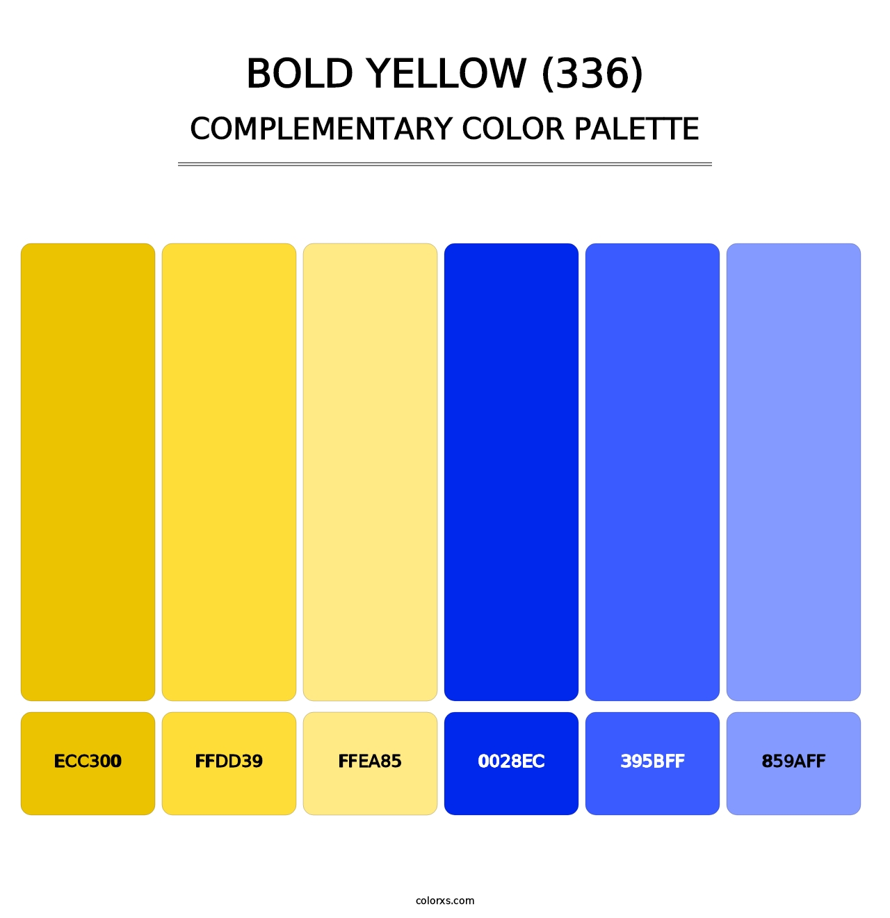 Bold Yellow (336) - Complementary Color Palette