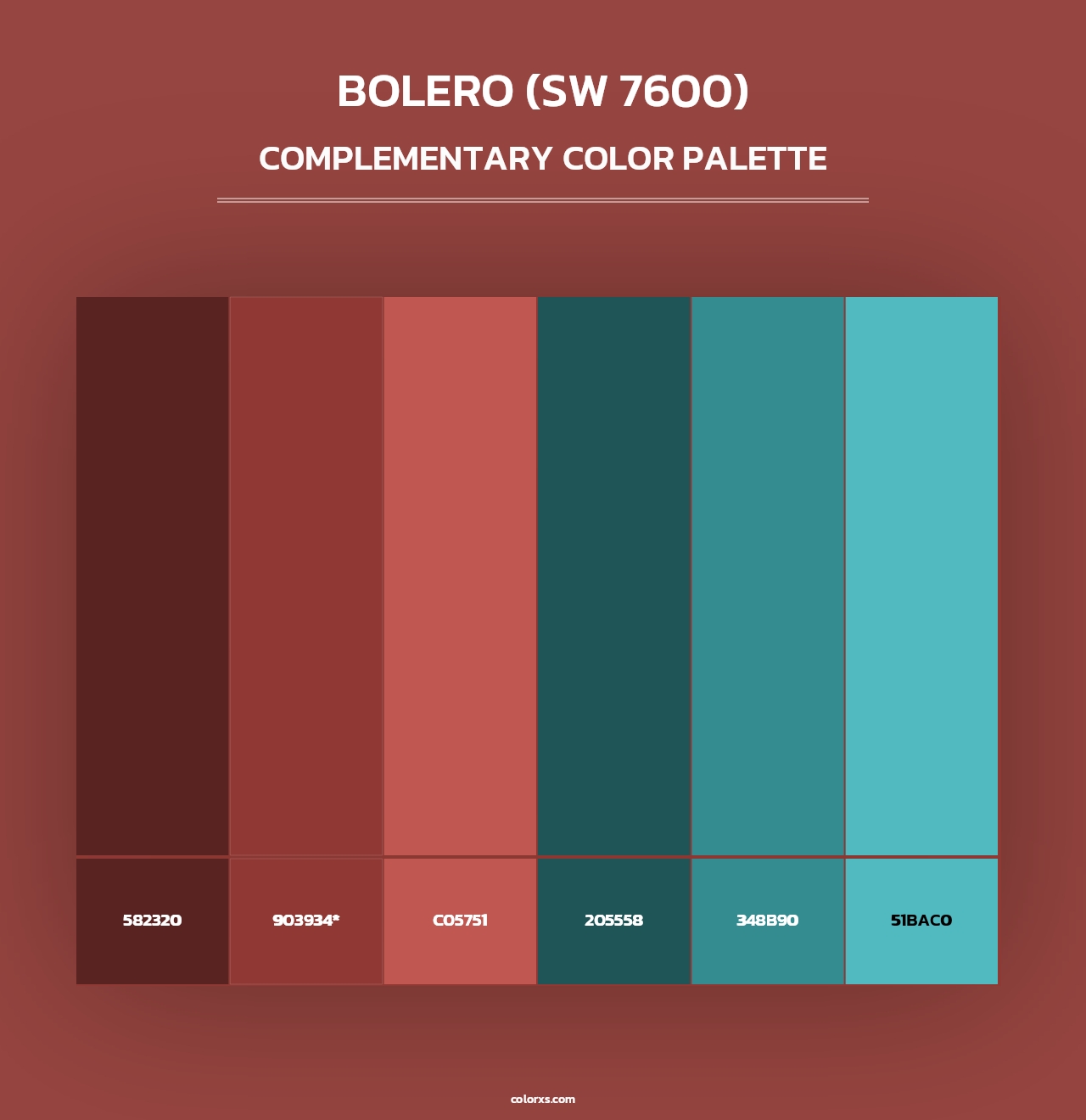 Bolero (SW 7600) - Complementary Color Palette