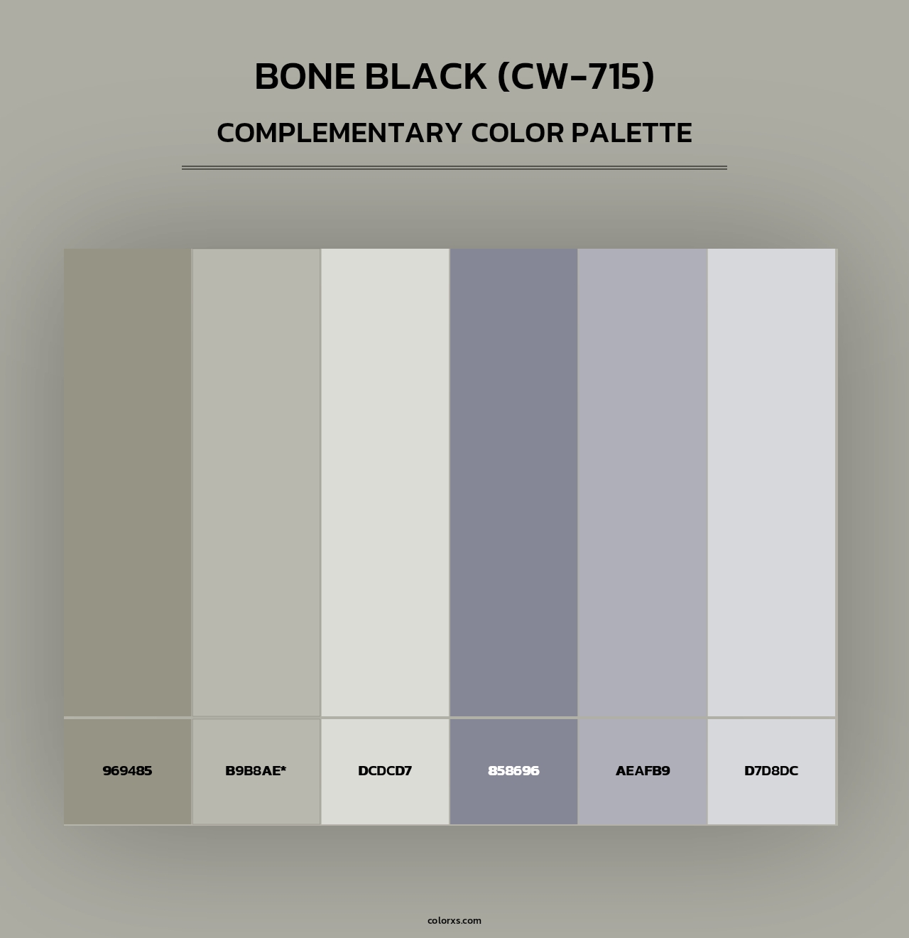 Bone Black (CW-715) - Complementary Color Palette