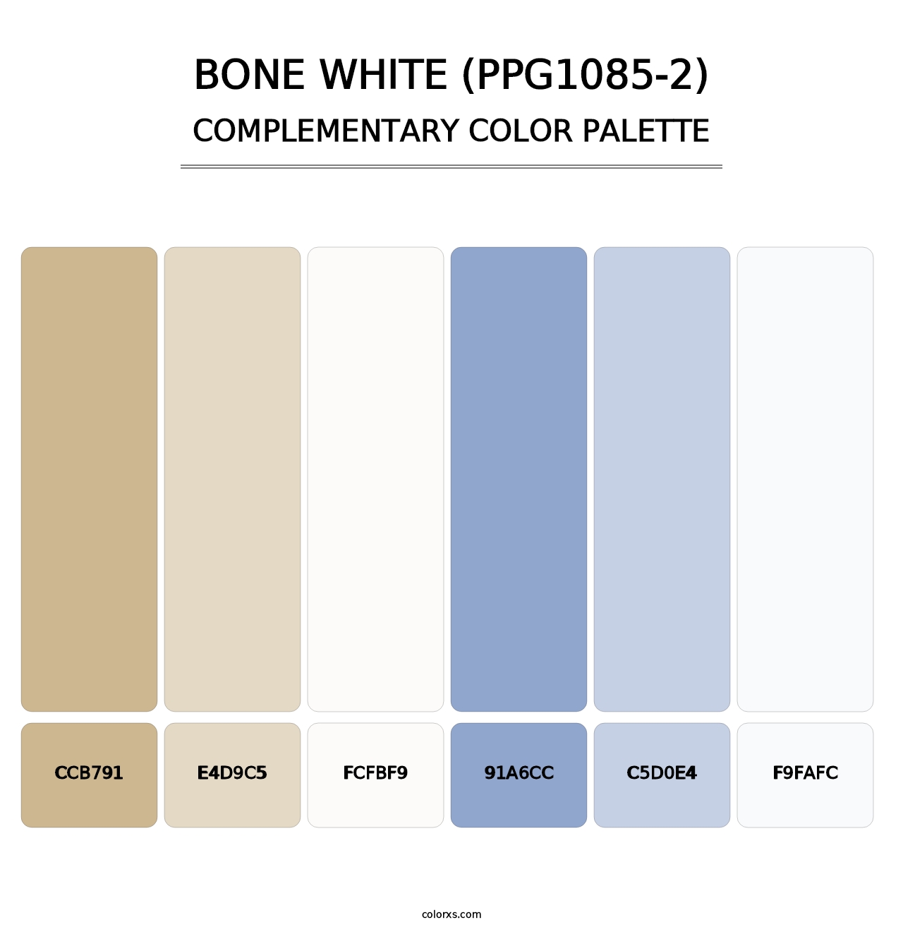 Bone White (PPG1085-2) - Complementary Color Palette