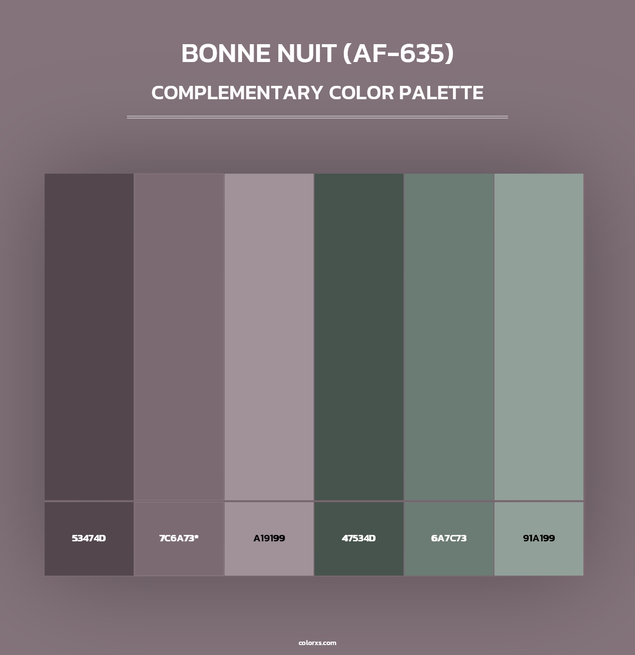 Bonne Nuit (AF-635) - Complementary Color Palette