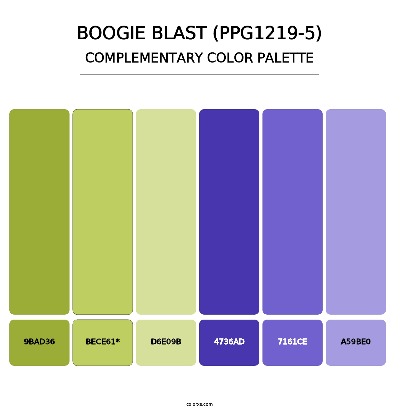 Boogie Blast (PPG1219-5) - Complementary Color Palette