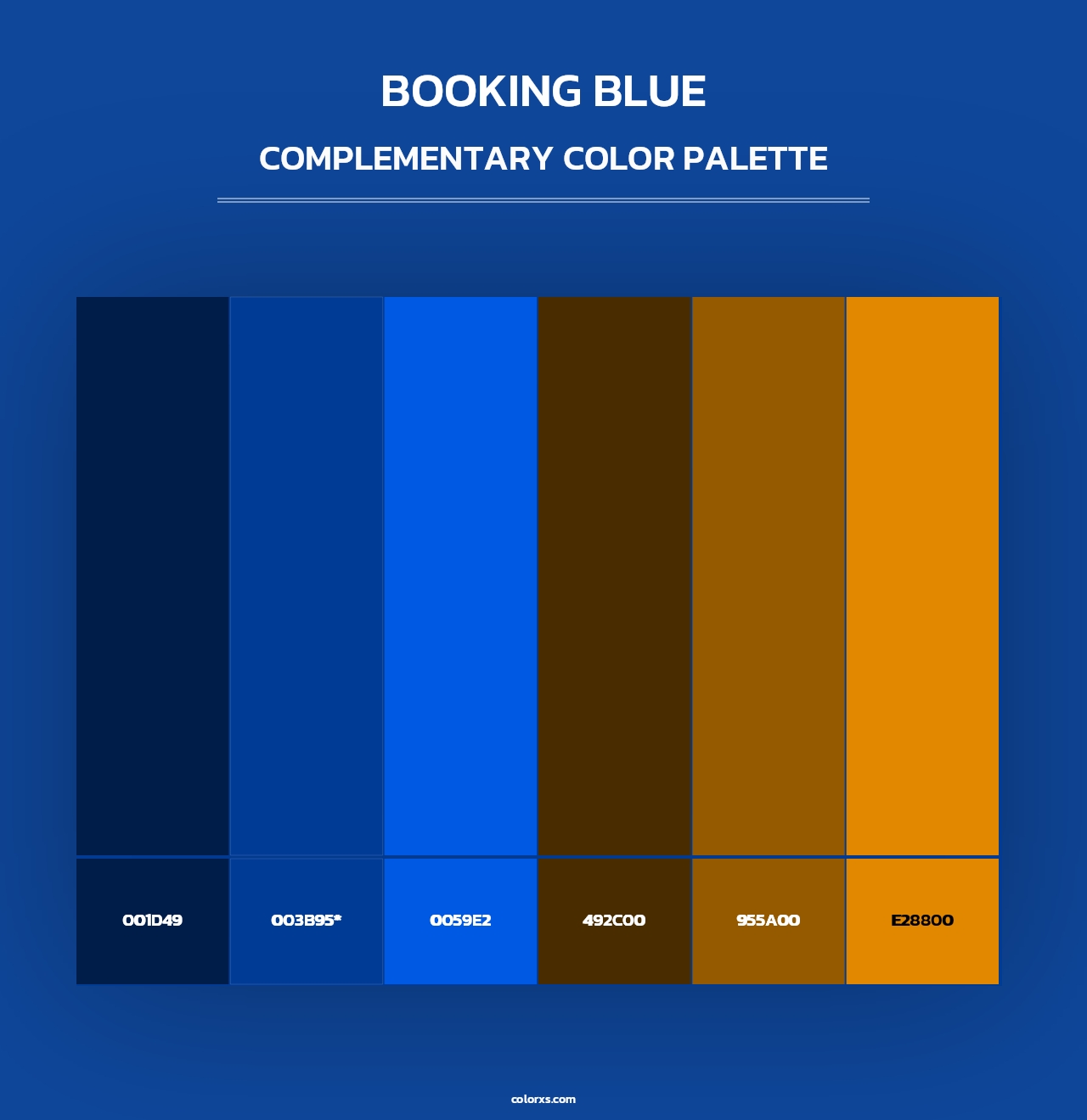 Booking Blue - Complementary Color Palette
