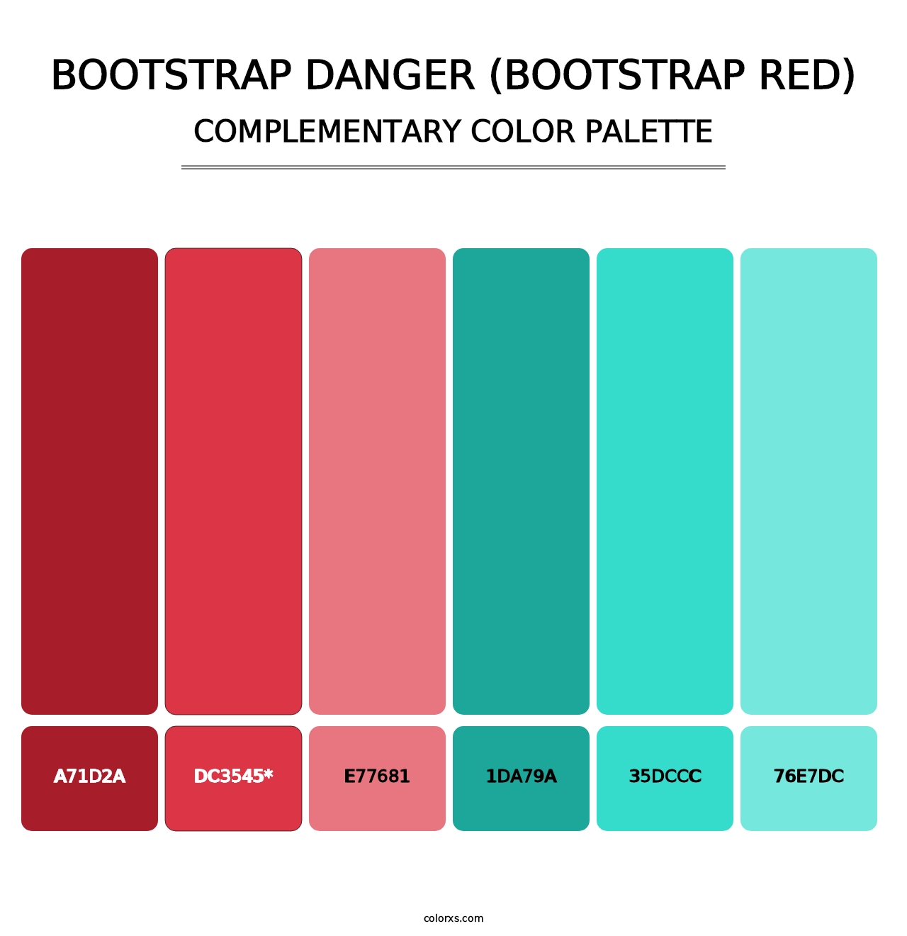 Bootstrap Danger (Bootstrap Red) - Complementary Color Palette