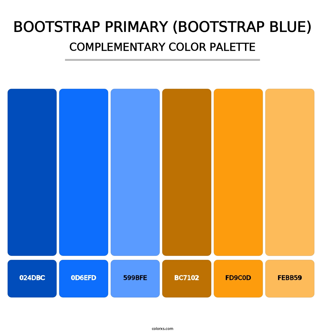 Bootstrap Primary (Bootstrap Blue) - Complementary Color Palette