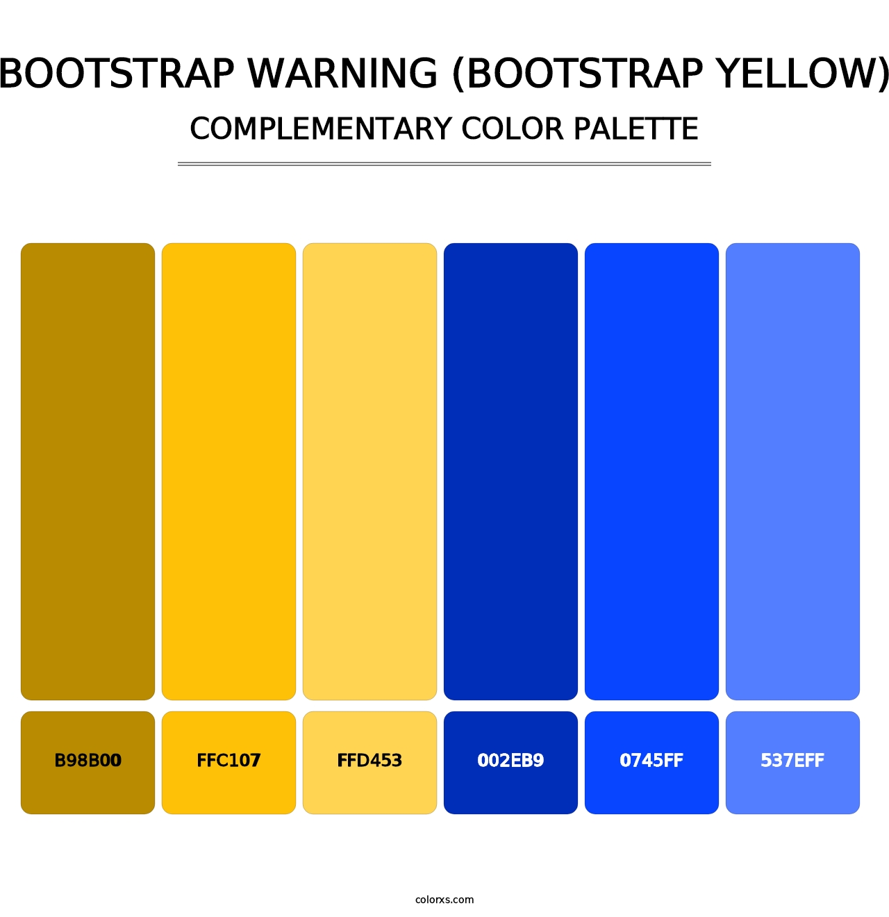 Bootstrap Warning (Bootstrap Yellow) - Complementary Color Palette