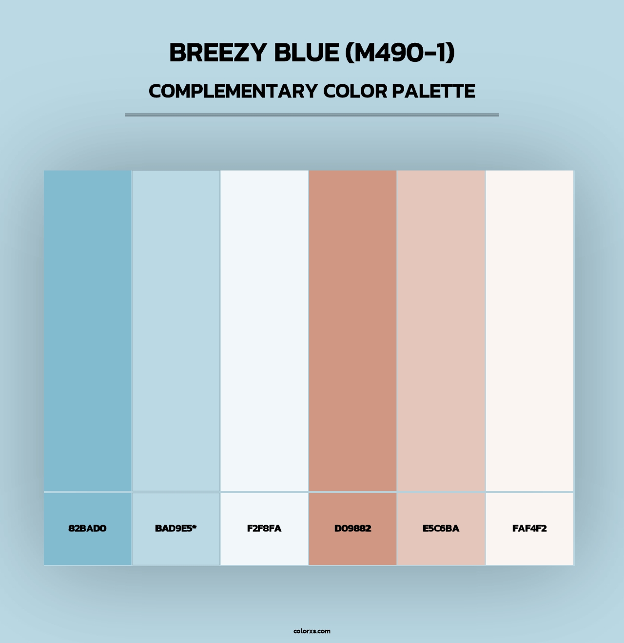 Breezy Blue (M490-1) - Complementary Color Palette