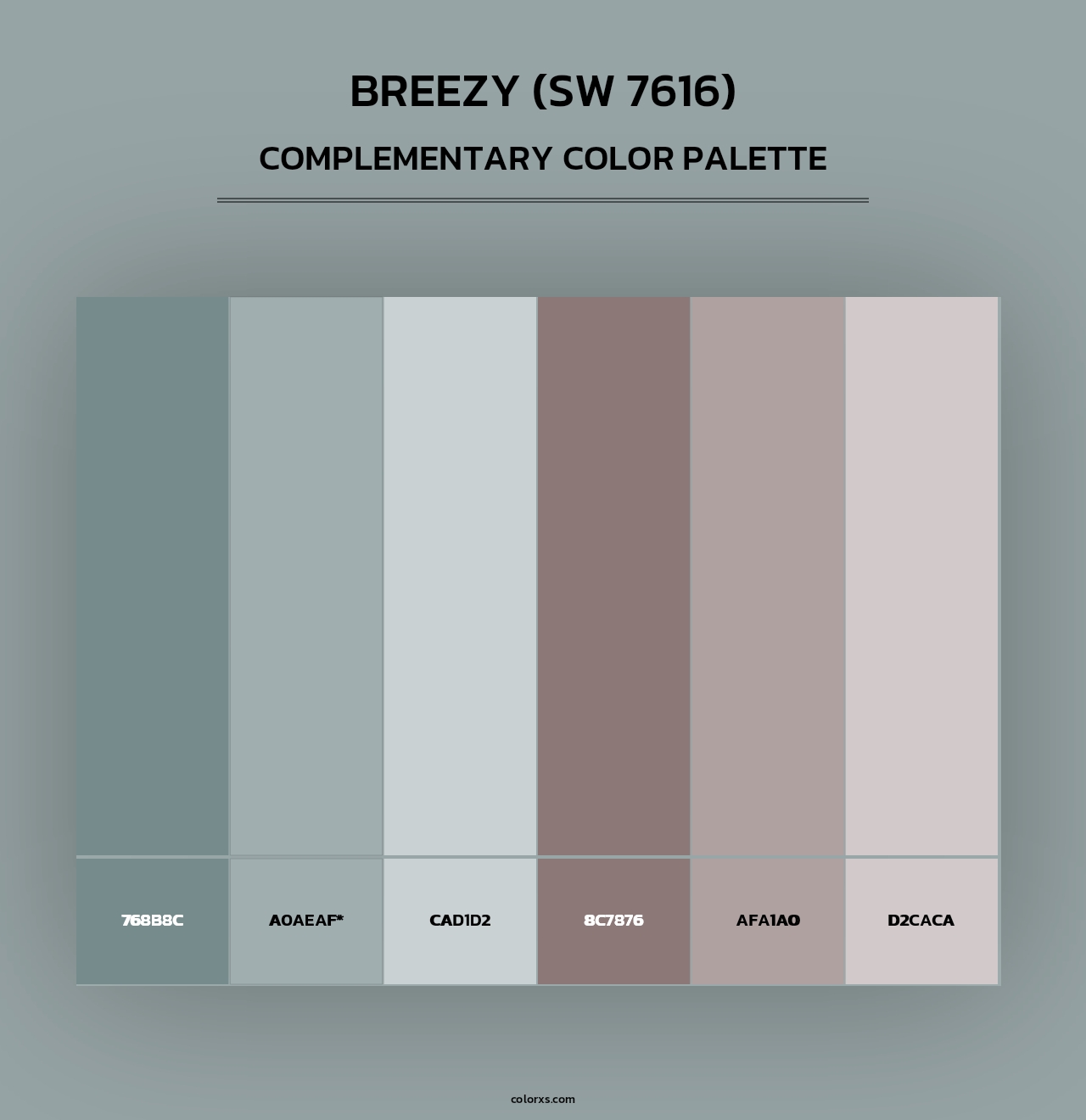 Breezy (SW 7616) - Complementary Color Palette